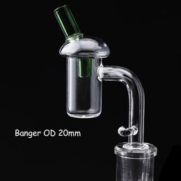 20mm OD Flat Top Quartz Enail Banger With Glass Straw Carb Caps Male Female Joints Quartz Eanil Banger Nails For Glass Water Bongs