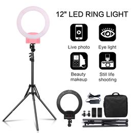vlog tripod Canada - Photography 12 inch Portable Phone LED Ring Light With Tripod Stand For YouTube Tiktok Video Shooting, Live Streaming, Selfie, Vlog,Make up