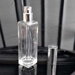 Factory Price 50ml Empty Atomizer Bottles Refillable Clear glass mist spray perfume bottle with silver aluminum cap 500pcs/lot