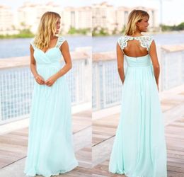 New Design Mint Green Bridesmaid Dresses 2019 A Line Chiffon Summer Country Garden Formal Wedding Party Guest Maid of Honor Gowns Plus Size