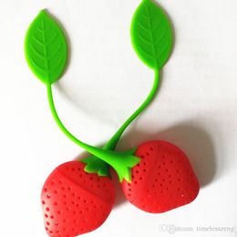 Lovely Fruit Strawberry Shape Tea Infuser Food Grade Silicone Tea Strainer For Loosing Leaf In Teapot YD0288