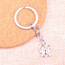 New Keychain 18*15mm heart lover dove Pendants DIY Men Car Key Chain Ring Holder Keyring Souvenir Jewelry Gift