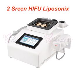 5 cartridges HIFU wrinkle removal facial anti aging liposonix body slimming spa beauty equipment Two touch screen could work at same time