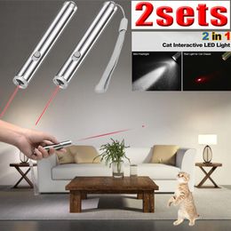 2pack 10 Meilen Militär Grande 650nm Red AA Laser-Zeiger-Feder w / 2000Lumen LED Taschenlampe Lazer Hund Katze Haustier-Spielzeug