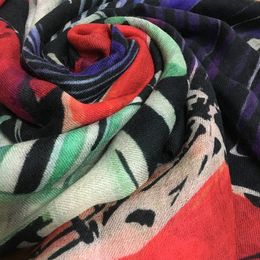 Wholesale-New brand design scarf big size 200cm -100cm 100% cashmere material thin and soft pint pattern long scarves pashmina for women