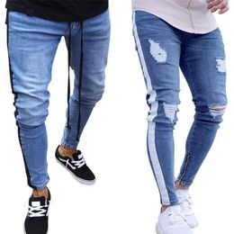 New Fashion Skinny Jeans Men 2018 Men Stylish Ripped Jeans Pants Biker Skinny Slim Straight Frayed Denim Trousers Clothes1