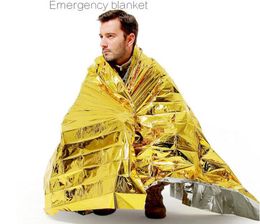 Outdoor Water Proof Emergency Survival Rescue Blanket Foil Thermal Space First Aid Sliver Rescue Curtain Military Blanket HOTSELL