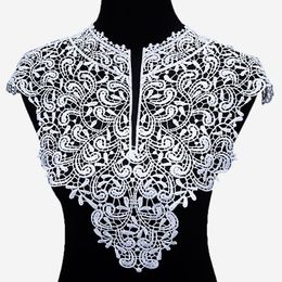 Arts Misaya 3pc Polyester Big V Neck 4 Colors Lace Collar Fabric ,Diy Handmade Wedding Dress Collar Lace For Sewing Supplies Crafts