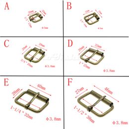 50pcs/lot Antique Brass Metal Wire Formed Half Single Roller Belt Buckles for Hand Bag Shoe Strap Rectangle Ring Leather Craft