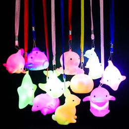 Night Light With Rope Dolphin Fish Night Lamp Rabbit Festive Lantern Bunny Coloured Lantern Kid Room Decoration Gifts Party Lights