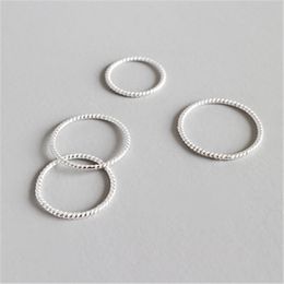 100% Pure 925 Sterling Silver Ring Fashion Simple Fine Jewellery 1.2mm Thin Little Twist Finger Ring For Women Men Jewellery