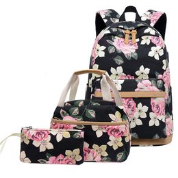 2019 new Korean three piece backpack Oxford cloth middle school student bag USB computer bag outdoor backpack girl