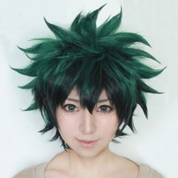 My Hero Academia Izuku Midoriya Short Green Black Ombre Cosplay Hair Wig