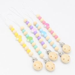 Baby Wood Bead Hedgehog Pacifier Holders Euro America Trade Hand Made Safe Infant Baby Gracious Pacifier Chain Clips