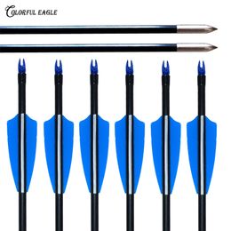 12pcs 31.5inch/ 30inch/29inch/28inch NEW fiberglass arrows archery target fixed points for compound Recruve Bow Arrow shooting