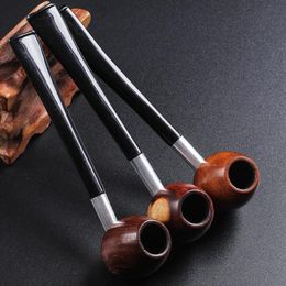 Colorful Natural Wooden Handpipe Smoking Filter Mouthpiece Tube Portable Removable Handle Innovative Design Herb Tobacco Holder DHL Free