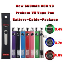 510 Filo Batteria Tensione variabile Vape Pen Preriscaldamento VV Regolabile UGO V3 Vaper eVod Twist eGo USB Passthrough E Cig Starter Kit