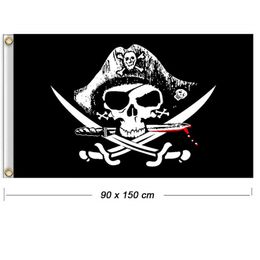 3x5FT Creepy Skull Bones Pirate Flag Jolly Roger Pirate Flags With Grommets Decoration