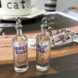 Funny Drinking Jewellery Resin Creative Vodka Bottle Dangle Earrings for Girl Transparent Bottles Drop Earring Holiday Gift