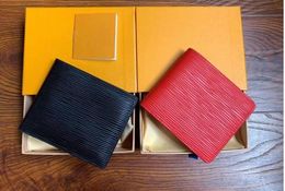 hot Quality Pocket Organiser NM damier red black designer women Real leather passport wallets card holder purse id wallet bifold bag no box