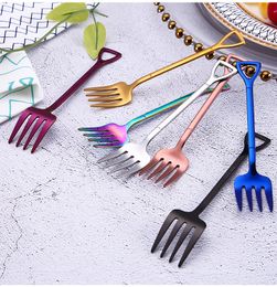 UPDATE coffe spade spoon fork food grade 304 stainless steel coffee spoon stirring spoons Home Kitchen Dining Flatware Tableware forks drop ship