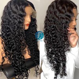 spiral human hair Australia - Pre Plucked Hairline Black Spiral Curl Full Lace Wigs Invisable Bleached Knots Women Remy Peruvian Gluleless Lace Front Human Hair Wigs