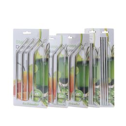 Flexible Drinking Straws Stainless Steel Straws Suit For 20oz 30oz Tumbler Coffee Milk Tea Straw Food Grade Metal Suction With Retail packaging