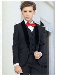 handsome one button shawl lapel kid complete designer handsome boy wedding suit boys attire custommade jacketpantstievest a21