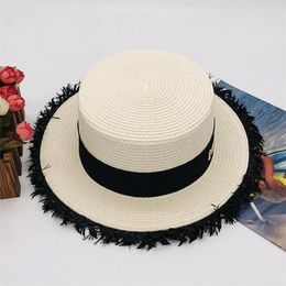 New spring summer hot woman style Flat top straw hat casual fashion brim visor hat