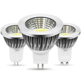 LED spotlights COB gu10 mr16 e27 5w aluminum high heat dissipation dimmable spot downlight led bulbs indoor decoration AC85-265V DC12V