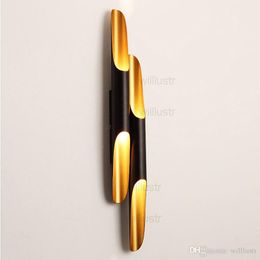 Coltrane Wall Sconce Lamp Modern Light Aluminum Pipe Minimalism Single Twins Tube Hotel Bedroom Lounge Loft Cafe Bar Lighting