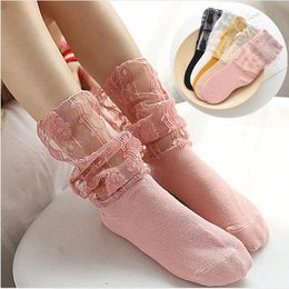 Kids Socks Girls Lace Knee High Socks Lovely Mesh Princess Stockings Baby Patchwork Casual Stockings Summer Fashion Leggings CYP650