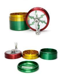 Aluminium Alloy Thread Grinder 4 Layers Diameter 63mm Multi Colours Handle Herb Grinders Smoking Accessories GR174