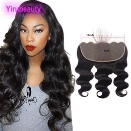 Brazilian Virgin Hair 13X6 Lace Frontal Body Wave Ear To Ear Pre Plucked Human Hair 13 By 6 Frontals 10-24inch