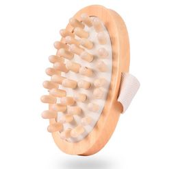 New Wooden Handled Natural Wooden Massager Body Brush Cellulite Reduction Massage Brush Exfoliate Clean Brush SN1206