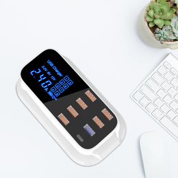 Multi-Function 8USB Mobile Phone QC3.0 Flash Chargers Fast PD Charging Multi-Port Charger With LCD Display