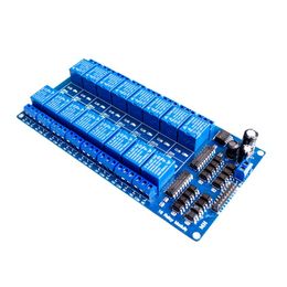 5pcs/lot 12V 16 Channel Relay Module Interface Board For PIC ARM DSP PLC W/Optocoupler Protection LM2576 Power freeshipping