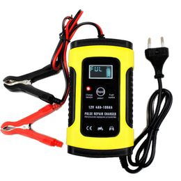 FOXSUR 12V 5A Pulse Repair LCD Battery Charger For Car Motorcycle Agm Gel Wet Lead Acid Battery