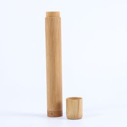 Newest Natural Bamboo Wood Seal Portable Cigar Case Stash Storage Box Herb Tobacco Cigarette Preroll Rolling Roll Handroller Container DHL