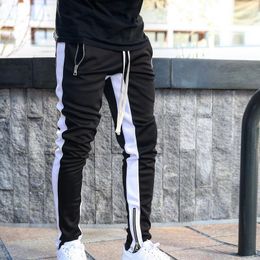 JODIMITTY Mens Joggers zipper Casual Pants Fitness Tracksuit Bottoms Sweatpants Trousers Black Gyms Jogger Track Pants