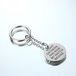 Stainless Steel Personalized Custom Silver Round Key Ring Pendant Inspirational Key chain