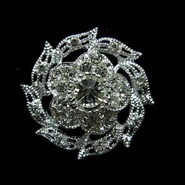 Sparkly Silver Tone Zinc Alloy Small Flower Crystal Brooch Rhinestoen Diamante Jewellery Accessory Gift Pins