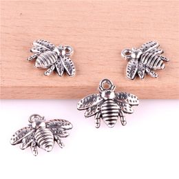 23361 50PCS Alloy Insects Bees Charms Pendant Retro Jewelry Making DIY Keychain Ancient Silver Pendant For Bracelet Earrings