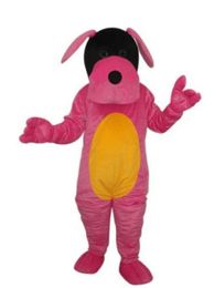 2019 High quality hot Pink dog puppy adult size mascot costume free shipping
