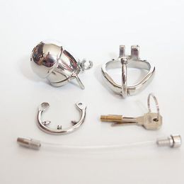 Stainless Steel Male Chastity Belt Device Bird Cage Metal Lock Kit #R45