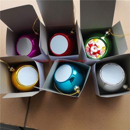 sublimation christmas Ornaments ball heart transfer printing blank consumables supplies DIY material new xmas factory price 8CM