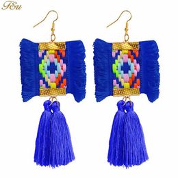 new hot Fashion accessories exaggerated cotton thread knitting tassel earrings personality simple fashion classic exquisite elegance