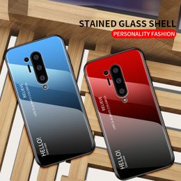 Anti Scratch Gradient Colour Cover Tempered Glass Phone Case For Oneplus 8 Pro 7 Pro 7T 6T 6 5T 5 One Plus Nord