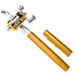 Mini Portable Pocket Fish Pen Aluminum Alloy Fishing Rod Pole Reel Wholesale Hunting & Fishing Rod reels combos