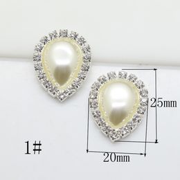 ivory pearls rhinestones buttons metal wedding Invitations decorate button trinket hair flower Centre scrapbooking